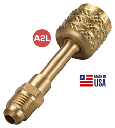 Yellow Jacket 19124 1/4 inch Hose Adapter for Left-Handed A2L Refrigerant Tanks - Female LH to Male RH Straightct